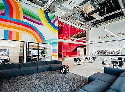 TikTok短视频社交媒体办公空间是怎么做装建设计的？