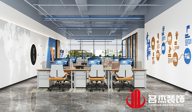 盛开办公区装建设计成效